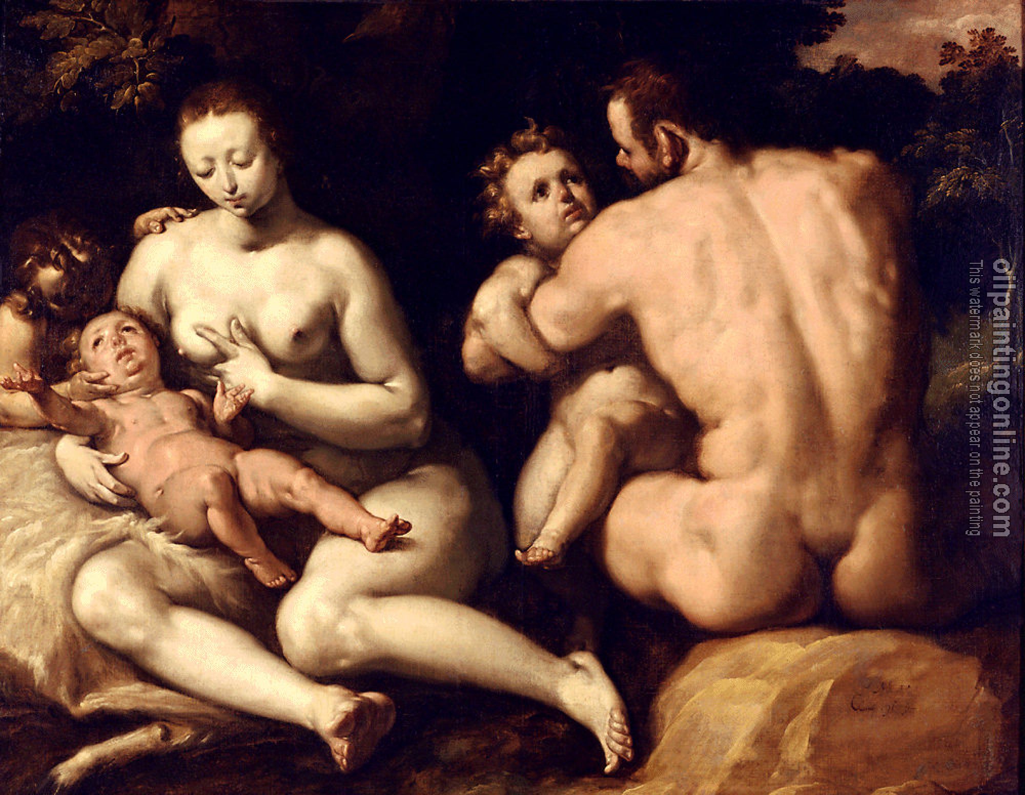 Cornelis van Haarlem - The first family, Noah and his family